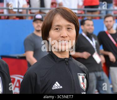 11 marzo 2020: Il capo allenatore giapponese Asako Takakura, durante la partita della SheBelieves Cup tra Stati Uniti e Giappone, al Toyota Stadium di Frisco, Texas. Kevin Langley/CSM(immagine di credito: &Copy; Kevin Langley/CSM tramite cavo ZUMA) Foto Stock