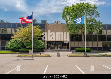 Burlington, Massachusetts, USA - 15 luglio 2025: Ingresso al New England Regional Headquarters for Immigration and Customs Enforecement (ICE) - Boston Field Office Foto Stock