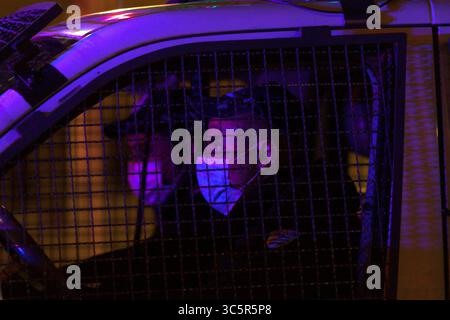 22 marzo 2020, Betlemme, Palestina: La polizia palestinese e la sicurezza pattuglia la strada di Betlemme dichiarando l'inizio di cariche e chiusura obbligatorie in tutta la Cisgiordania, cercando di fermare la diffusione del COVID-19. (Immagine di credito: © Mustafa Bader/ZUMA Wire) Foto Stock