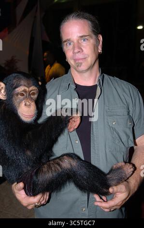 2 dicembre 2004, Miami Beach, Florida, Stati Uniti d'America: MIAMI BEACH, FL - APRILE 30: (COPERTURA ESCLUSIVA) dalla serie TV di successo Netflix Bhagavan Ã'DocÃ" Antle possiede l'Istituto per le specie molto minacciate e rare, (T.I.G.E.R.R.S.) di Myrtle Beach, South Carolina visto qui nel 2004 in una rara DocÃ immagine con Bubbles The Chimp a Miami Beach, Florida..persone: Bhagavan ÃmWire © Foto Stock