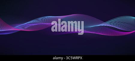 Sottofondo musicale astratto Soundwave. Concetto di equalizzatore o onda sonora grafica. Illustrazione Vettoriale