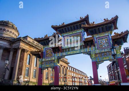 Chinese Arch (ingresso) di China Town Foto Stock