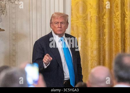 Washington, Stati Uniti. 30 luglio 2025. Il presidente degli Stati Uniti Donald Trump partecipa all'evento "Making Health Technology Great Again" alla Casa Bianca di Washington, D.C, negli Stati Uniti, il 30 luglio 2025. Crediti: HU Yousong/Xinhua/Alamy Live News Foto Stock