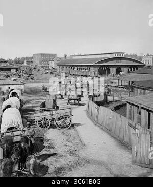 25 febbraio 2020, Atlanta, Georgia, Stati Uniti: Railroad Depot Union occupazione del generale William Sherman di Atlanta, Georgia, foto di George N. Barnard, 1864 (Credit Image: © JT Vintage/Glasshouse via ZUMA Wire) Foto Stock