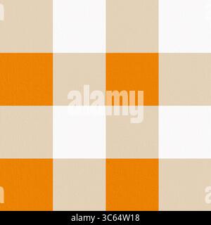 motivo a quadri arancione e beige senza eamless, caldo e accogliente, disegnato in un delicato stile acquerello Foto Stock