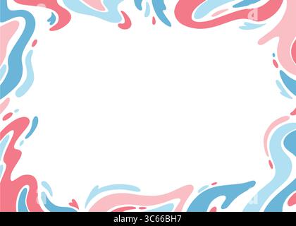 Sfondo con bordo artistico astratto su sfondo bianco isolato. Illustrazione vettoriale. Illustrazione Vettoriale