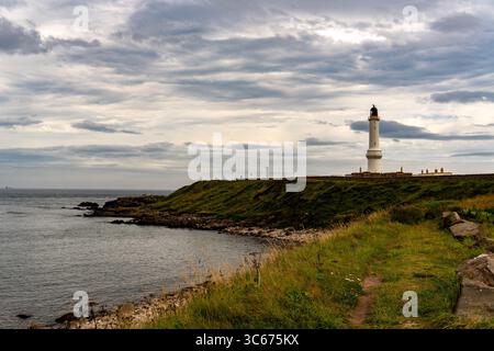 Il faro di Girdle Ness vicino a Torry Battery ad Aberdeen, Scozia Foto Stock