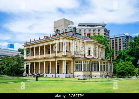 Giardino Kyu-Iwasaki-tei a Ueno (Tokyo/Giappone) Foto Stock