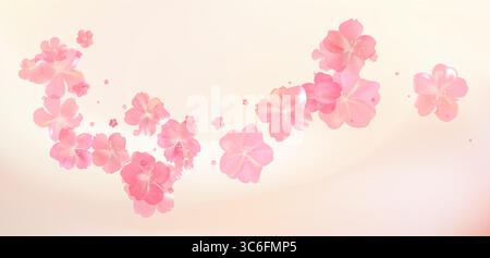 Tenero flusso di fiori rosa primaverile. Delicato profumo di donna Illustrazione Vettoriale