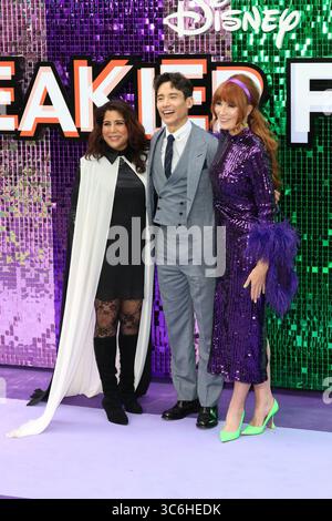 Nisha Ganatra, Manny Jacinto e Kristin Burr, Freakier Friday - UK Premiere, Leicester Square, Londra, Regno Unito, 31 luglio 2025, foto di Richard Goldschmidt Foto Stock