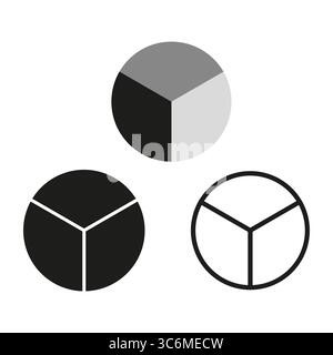 Icone del grafico a torta. Simboli di analisi dei dati. Elementi Business Vector. Diagrammi grafici informativi. Illustrazione Vettoriale