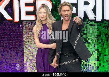 Londra, Regno Unito. 31 luglio 2025. Nella foto: Chad Michael Murray e la moglie Sarah Roemer partecipano alla prima inglese di "Freakier Friday" a Odeon Luxe, Leicester Square. Credito: Justin ng/Alamy Live News Foto Stock