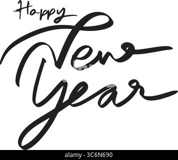felice anno nuovo testo font calligrafia scrittura a mano scrittura scrittura scrittura oggetto colore nero felice anno nuovo 2026 2027 2028 tempo conto alla rovescia felice anno nuovo anno anno nuovo felice anno nuovo vento Illustrazione Vettoriale