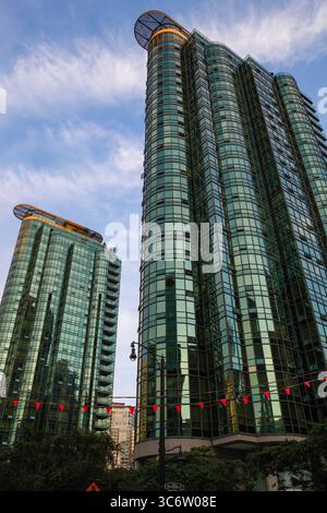 Condomini Harbourside Park i & II a Coal Harbour, Vancouver, British Columbia. Foto Stock