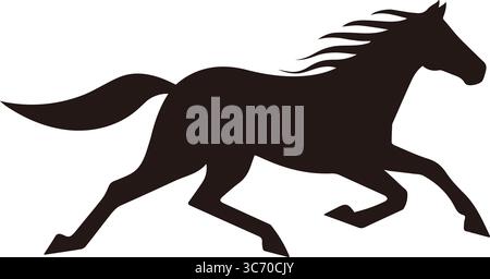 Un cavallo vettoriale dalla silhouette Illustrazione Vettoriale