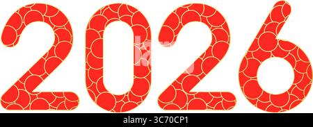 Elementi vettoriali dei numeri del nuovo anno 2026 Illustrazione Vettoriale