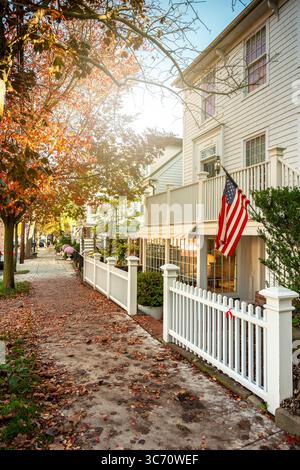 Villaggio di Sag Harbor a New York, Hamptons Long Island Foto Stock