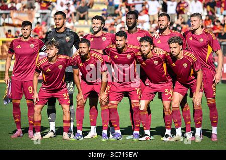 Squadra dell'AS Roma durante l'amichevole di calcio tra AS Roma e AS Cannes il 31 luglio 2025 allo Stadio tre Fontane di Roma, Italia Credit: Independent Photo Agency/Alamy Live News Foto Stock