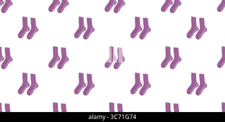 Accessori alla moda autunnale motivo senza cuciture con calze dallo stile piatto. Illustrazione vettoriale disegnata a mano per vari usi Illustrazione Vettoriale