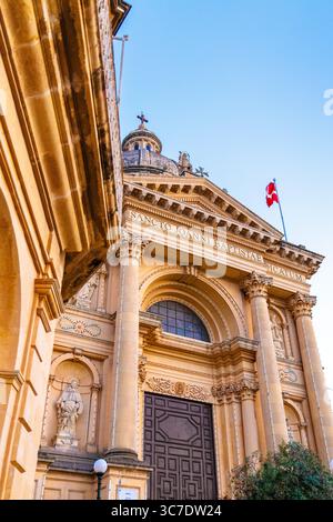 Rotunda del XX secolo in stile barocco, chiesa battista di San Giovanni a Xewkija, Gozo, Malta Foto Stock
