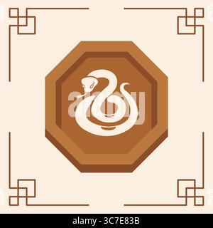 Simbolo zodiaco cinese del serpente. Vettore Illustrazione Vettoriale