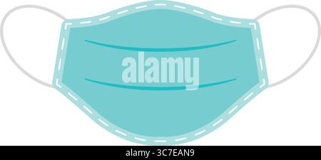 Icona piatta maschera medica. Vettore Illustrazione Vettoriale