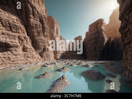 Illustrazione della terraformazione di Marte. Foto Stock