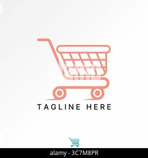Design del logo concept grafico creativo immagine vettoriale premium top sell carrello per acquisti semplici e veloci vendita al dettaglio prodotto e-commerce per il mercato rapido dei clienti Illustrazione Vettoriale