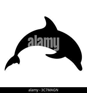 Profilo dei delfini nella vista a metà salto Illustrazione Vettoriale