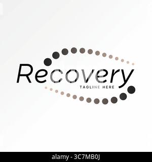 Design del logo concetto grafico creativo premium immagine vettoriale stock top vendere punto da piccolo a grande ruotare verso l'alto simbolo di recupero verso il basso servizio sanitario reverse Illustrazione Vettoriale