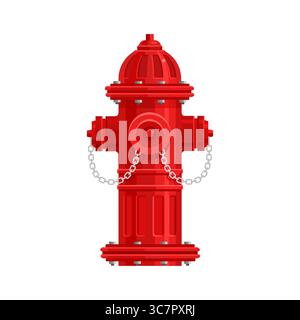 Idrante del fuoco. Illustrazione piatta vettoriale isolata su sfondo bianco. Illustrazione Vettoriale