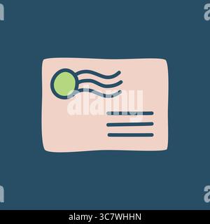 Icona a forma di busta con lettera Doodle disegnata a mano in uno stile moderno e minimalista Illustrazione Vettoriale