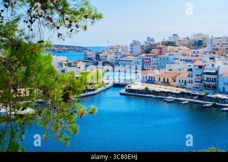 porto di Agios Nikolaos, Creta, Grecia Foto Stock