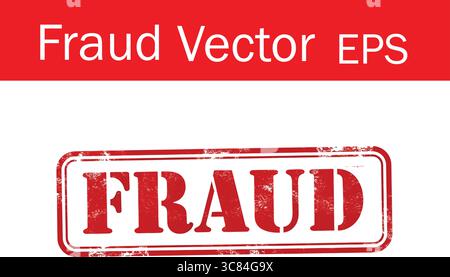 L'avvertimento urgente del timbro rosso evidenzia l'inganno finanziario e l'attività criminale Illustrazione Vettoriale