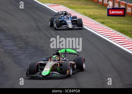 20 DURKSEN Joshua (par), AIX Racing, Dallara F2 2024, azione durante la decima prova del Campionato FIA di Formula 2 2025 dall'1 al 3 agosto 2025 sull'Hungaroring, a Mogyorod, Ungheria - foto DPPI Foto Stock