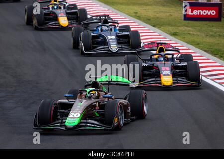 20 DURKSEN Joshua (par), AIX Racing, Dallara F2 2024, azione durante la decima prova del Campionato FIA di Formula 2 2025 dall'1 al 3 agosto 2025 sull'Hungaroring, a Mogyorod, Ungheria - foto DPPI Foto Stock
