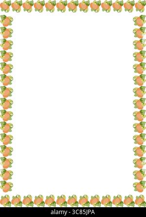 Semplice cornice vuota per l'autunno della zucca. Cornice per zucca autunnale. Modello di zucca Doodle. Pittura vettoriale immagine disegnata a mano in stile cartone animato Illustrazione Vettoriale