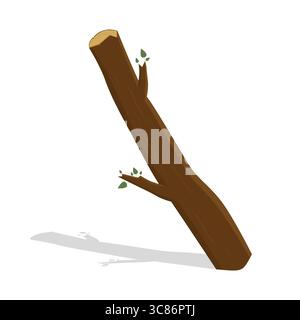 Legno di cartoni animati, ceppo e tronco Illustrazione Vettoriale