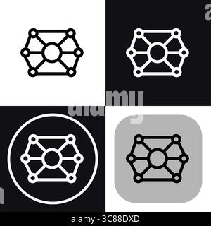 Questa icona rappresenta una connessione di rete nell'intelligenza artificiale. Ideale per progetti correlati all'intelligenza artificiale o siti Web tecnologici. Design pulito e moderno. Illustrazione Vettoriale