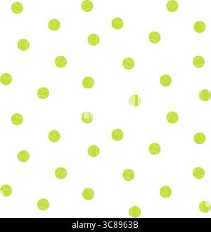Palle da tennis senza cuciture. Sfondo senza fine a pois sportivi. Copertina ripetizione gioco di paddle tennis. Motivo attivo per hobby design con ripetizione di superficie. VECTO Illustrazione Vettoriale