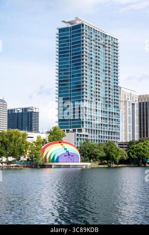 Lake Eola Park nella splendida Orlando, Florida. Foto Stock