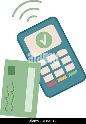 Carta e terminale di pagamento Illustrazione Vettoriale
