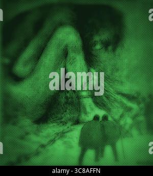 Riproduzione concettuale dipinta a mano di Louis Moes 1857-1945 illustrazione The Giant Utgarthilocus. Foto Stock