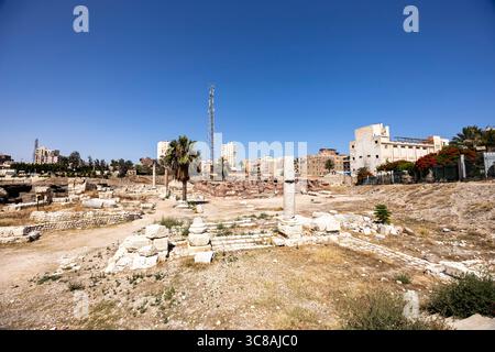 Rovine del Teatro Romano, passaggio sotterraneo vicino alle Terme Romane, nel centro della città, Alessandria, Egitto, Nord Africa Foto Stock