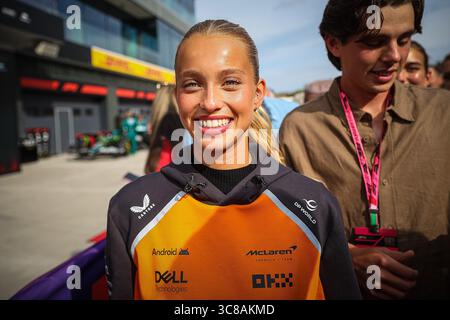 Margarida Corceiro fidanzata di Lando Norris McLaren F1 Team durante il GP d'Ungheria, Budapest 31 luglio-4 agosto 2025. Campionato del mondo di Formula 1 20 Foto Stock