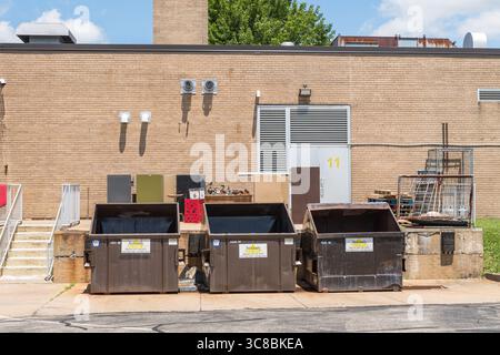 Cassonetti per rifiuti a Franklin, Pennsylvania, Stati Uniti Foto Stock