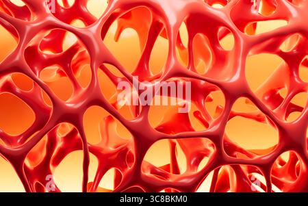 Sfondo del materiale della struttura porosa astratta, sfondo delle fibre nervose, sfondo dei vasi sanguigni, rendering 3d. illustrazione 3d. Foto Stock