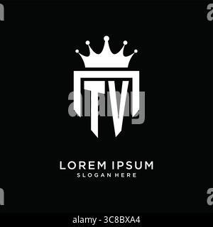 Logo Letter TV con logo monogramma e modello a forma di corona grafica vettoriale Illustrazione Vettoriale