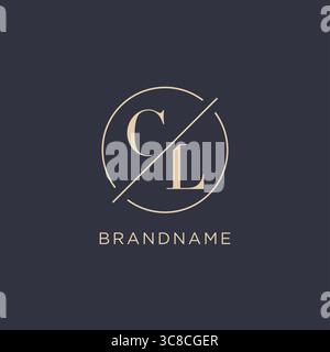 Logo Letter CL iniziale con linea circolare semplice look elegante logo monogramma grafica vettoriale Illustrazione Vettoriale