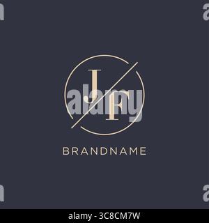 Lettera iniziale logo JF con linea circolare semplice look elegante logo monogramma grafica vettoriale Illustrazione Vettoriale